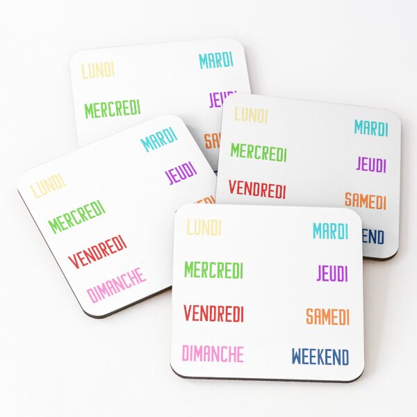 Item preview, French days of the week for your planner and journal in rainbow colors, couleurs arc-en-ciel - jours de la semaine en français: lundi, mardi, mercredi, jeudi, vendredi, samedi, dimanche designed and sold by meraviglioso.