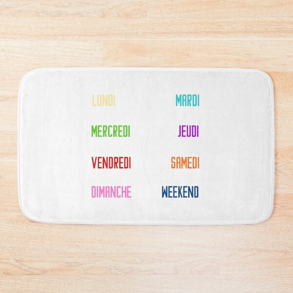 Item preview, French days of the week for your planner and journal in rainbow colors, couleurs arc-en-ciel - jours de la semaine en français: lundi, mardi, mercredi, jeudi, vendredi, samedi, dimanche designed and sold by meraviglioso.
