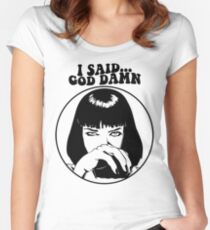 Pulp Fiction - Mia Wallace - God Damn Women's Fitted Scoop T-Shirt