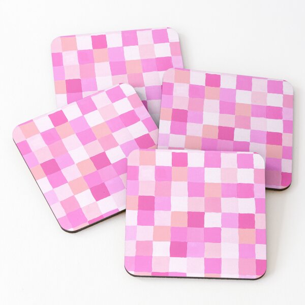 Item preview, Abstract colourful square pattern checkered design peach and pinks designed and sold by Marilena Strambu.