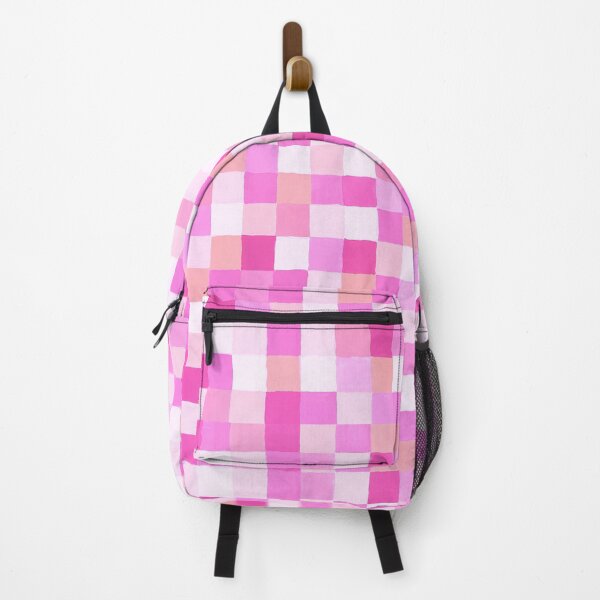 Item preview, Abstract colourful square pattern checkered design peach and pinks designed and sold by Marilena Strambu.