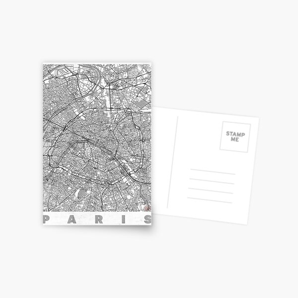 Paris Map Line Postcard