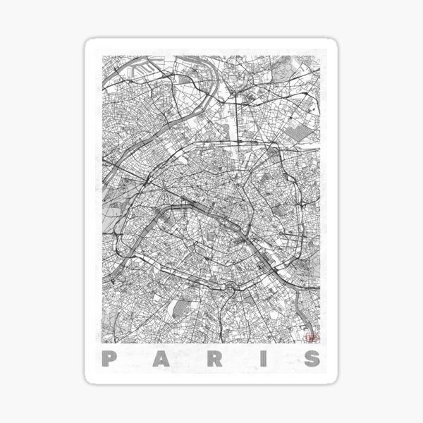 Paris Map Line Sticker