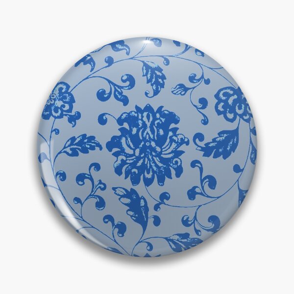 Item preview, Blue Symmetrical Floral Pattern designed and sold by minimalcinema.