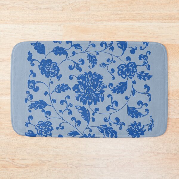 Item preview, Blue Symmetrical Floral Pattern designed and sold by minimalcinema.