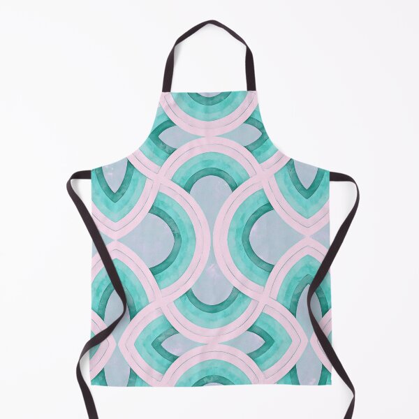 Aperçu de l'œuvre Rainbow Retro Curves Pattern Design Turquoise créée et vendue par taiche.
