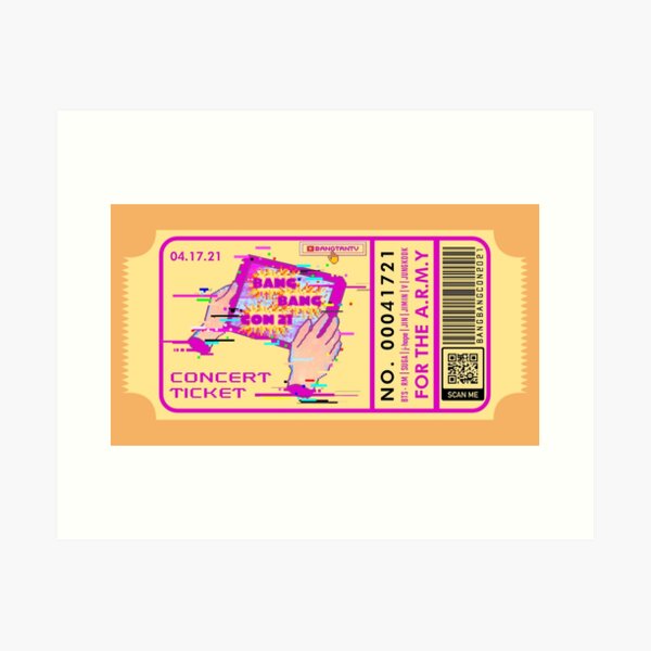 bts concert tickets art prints for sale redbubble