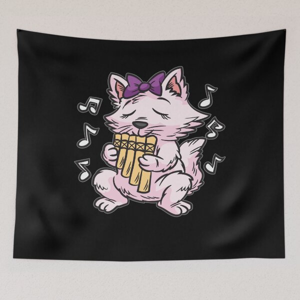 Item preview, Cat Girl Playing Panpipe designed and sold by Moonpie90.