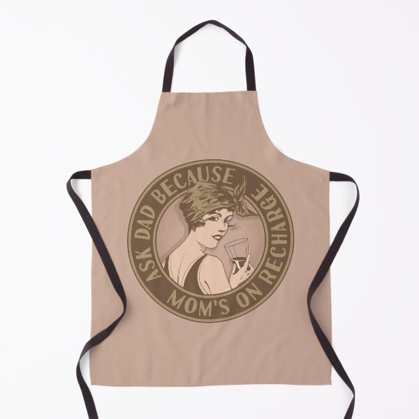 Item preview, Mom's on recharge ask Dad. Funny art deco style design. designed and sold by robimerch.