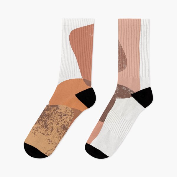 Item preview, Mid Century Retro Abstract shapes in brown, orange tones and old pink designed and sold by Nadezda Kravcenko.