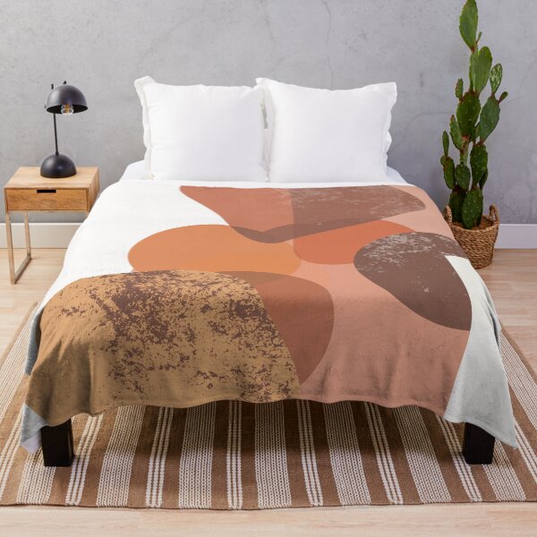 Item preview, Mid Century Retro Abstract shapes in brown, orange tones and old pink designed and sold by Nadezda Kravcenko.