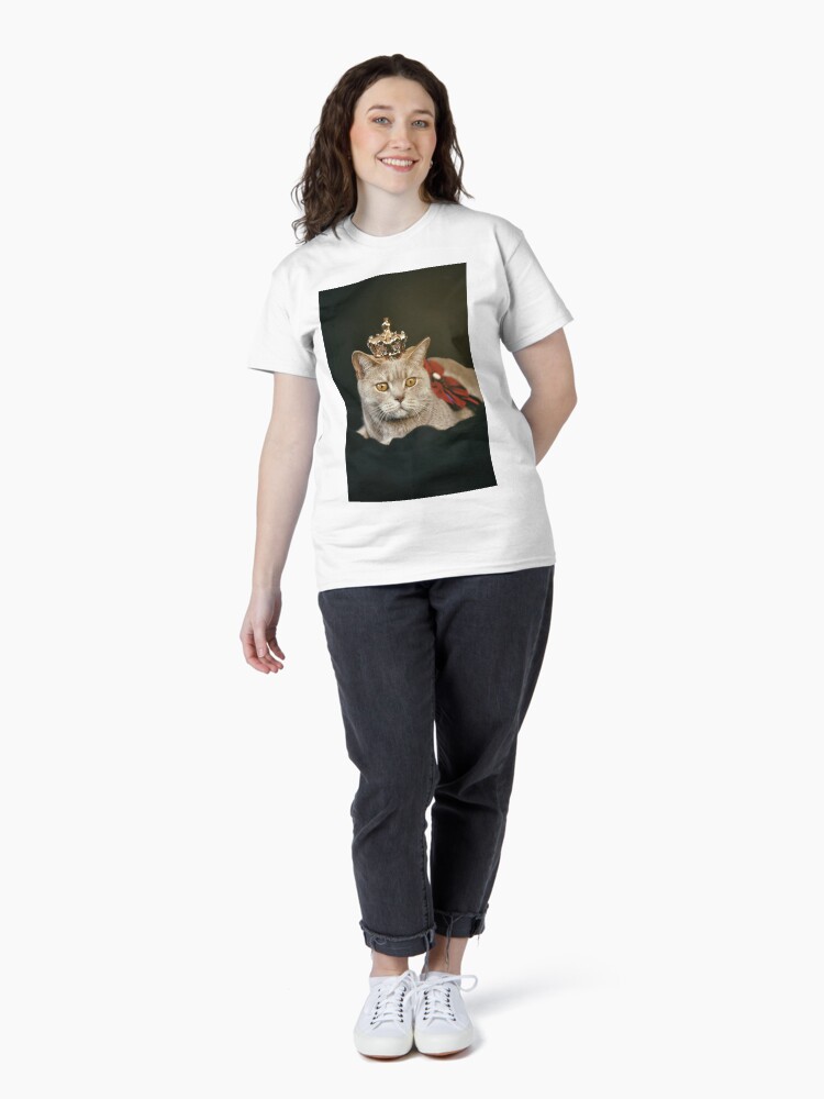 Thumbnail 4 of 7, Classic T-Shirt, Queen cat by semapemodiba designed and sold by Semapemodiba.