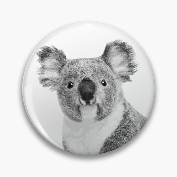Artikelvorschau, Niedliche Koala-Porträt-Schwarzweiss-australische Wildtier-Aussie-Geschenkidee entworfen und verkauft von Go Logo Designs.