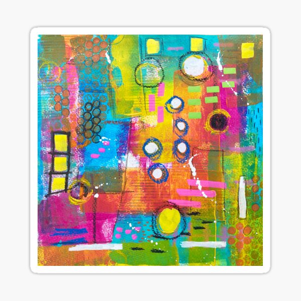 Bold abstract painting Summer Garden Sticker