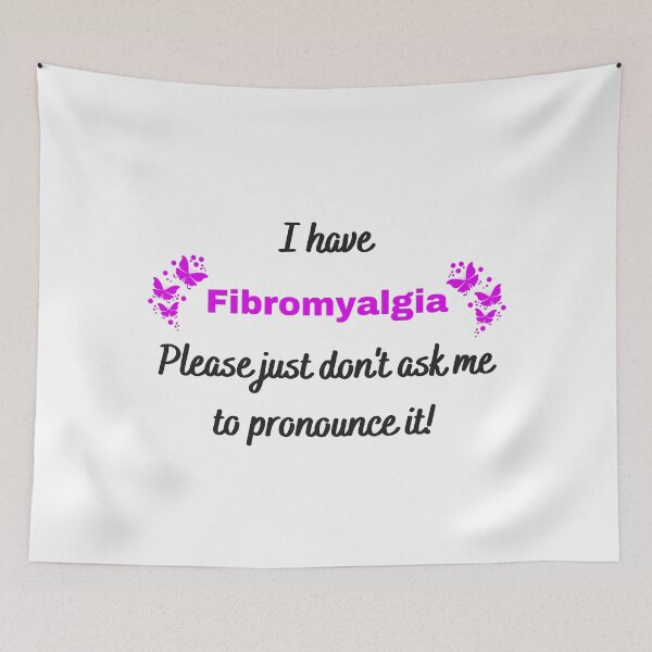 Item preview, Fibromyalgia (Fibro) Awareness: I have Fibromyalgia Please just don't ask me to pronounce it (with purple butterfly) designed and sold by Chantelle  Spies.