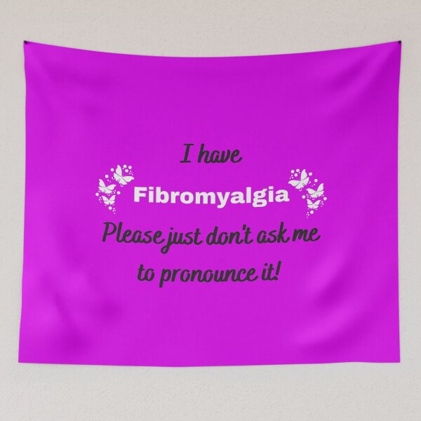 Item preview, Fibromyalgia (Fibro) Awareness: I have Fibromyalgia Please just don't ask me to pronounce it (on purple) designed and sold by Chantelle  Spies.