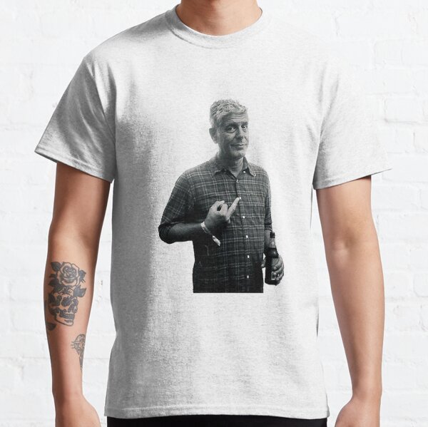 Vintage Anthony Bourdain's Cook Quote Finger and Beer Classic T-Shirt