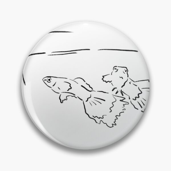 Artikelvorschau, Digitale Skizze von zwei Guppyfischen im Glas entworfen und verkauft von terididcote.