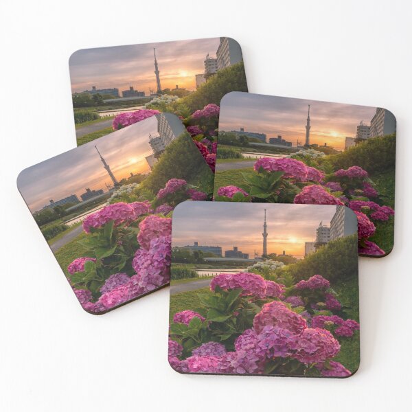 Item preview, The Essence of Summer - Tokyo Skyree with Hydrangea at Sunset designed and sold by Jordan McChesney.