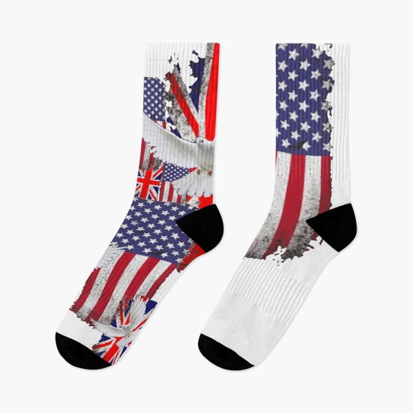 Item preview, AMERICAN BRITISH PEACE DOVES FLAGS ART designed and sold by sharlesart.