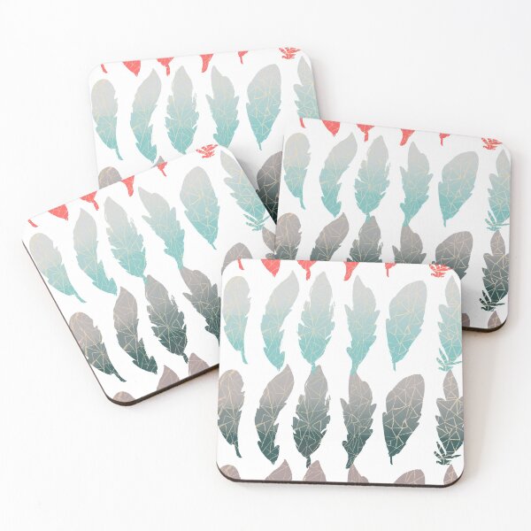 Item preview, feathers geometrical abstract pattern  designed and sold by HibiscusHeron.