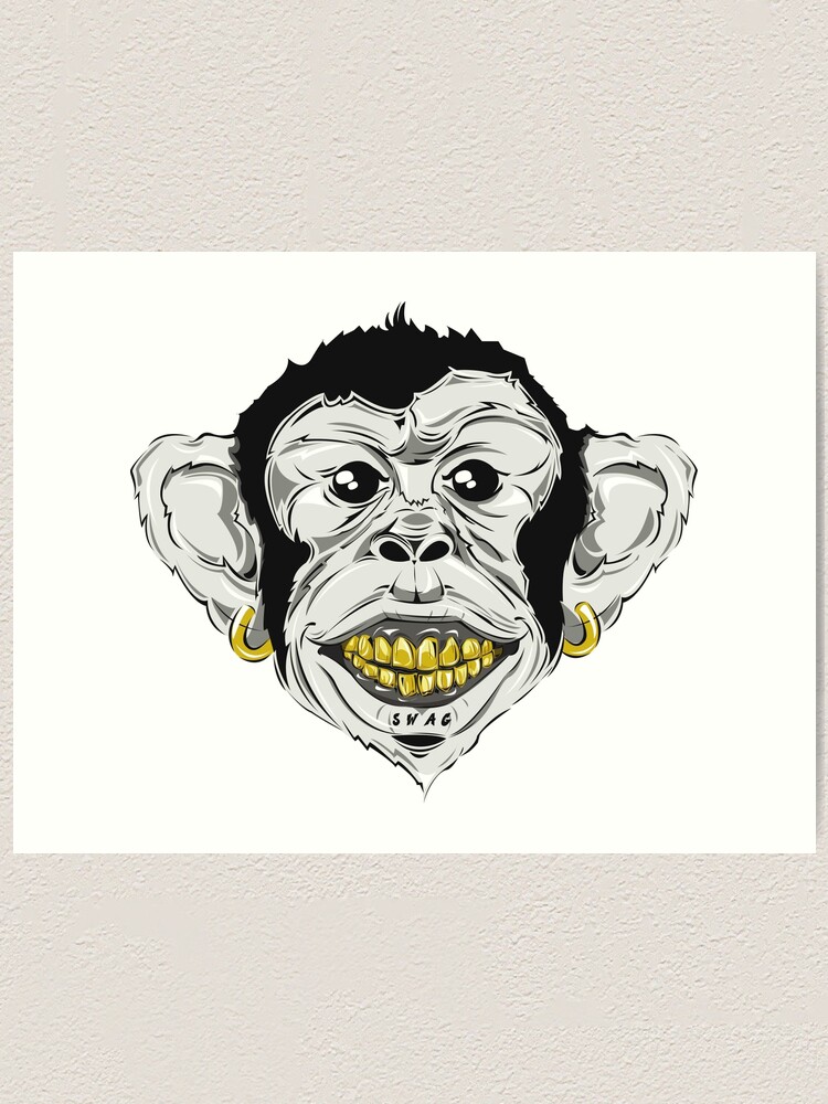 MONKEY MARK ゴールデンモンキー グラフィックアートA1 Monkey with gold
