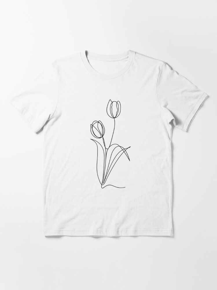 Minimalist Shirt Wildflower Shirt Line Drawing Shirt 