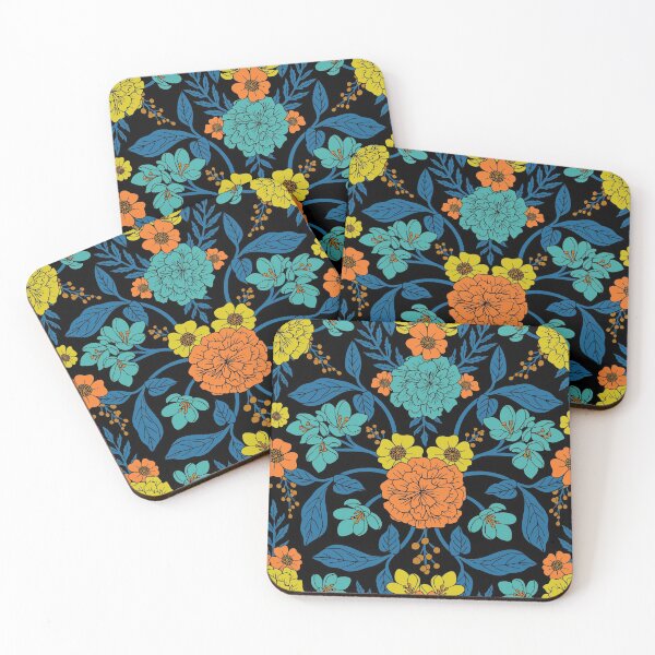 Item preview, Colorful Floral in Blue, Orange & Yellow designed and sold by somecallmebeth.
