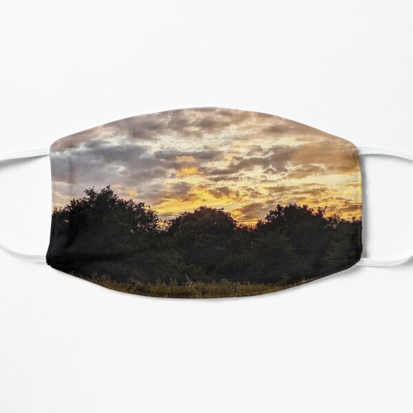 Countryside Field with a Golden Sunset Backdrop Flat Mask