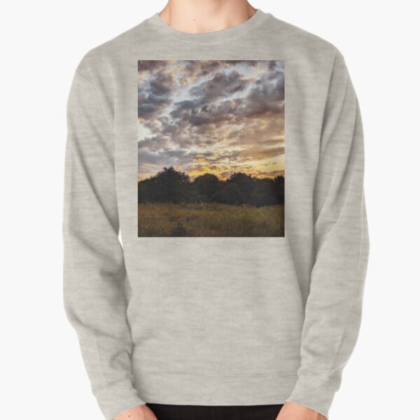 Countryside Field with a Golden Sunset Backdrop Pullover Sweatshirt