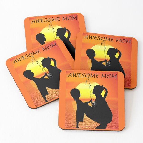 Item preview, Awesome Mom and Daughter Fishing at Sunset Sunrise designed and sold by KeysTreasures.