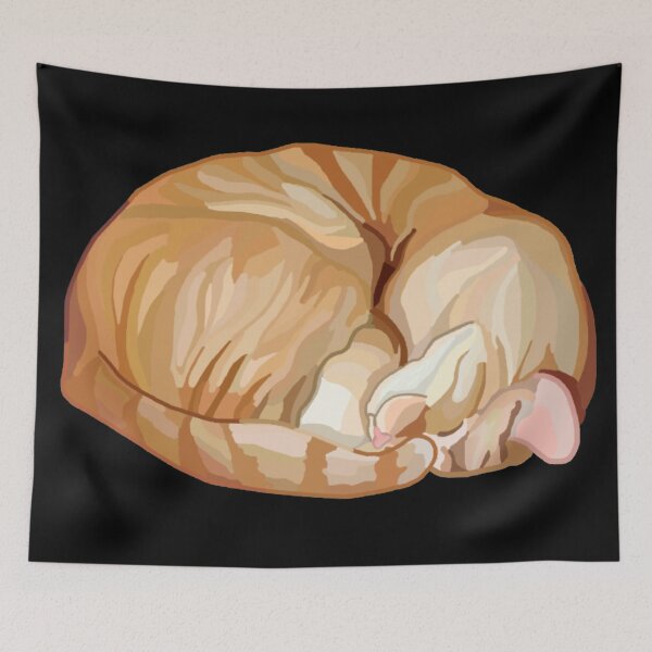 Item preview, Sleeping Curled Orange Ginger Tabby Cat designed and sold by Deborah Camp.