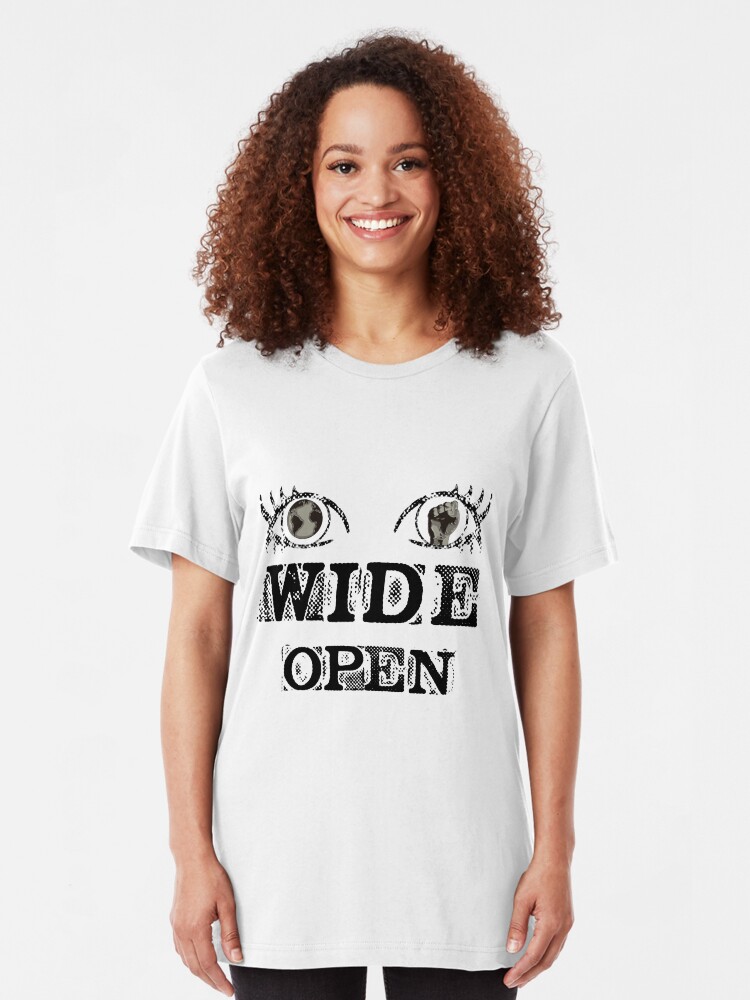 Alternate view of Eyes Wide Open - BLACK Slim Fit T-Shirt