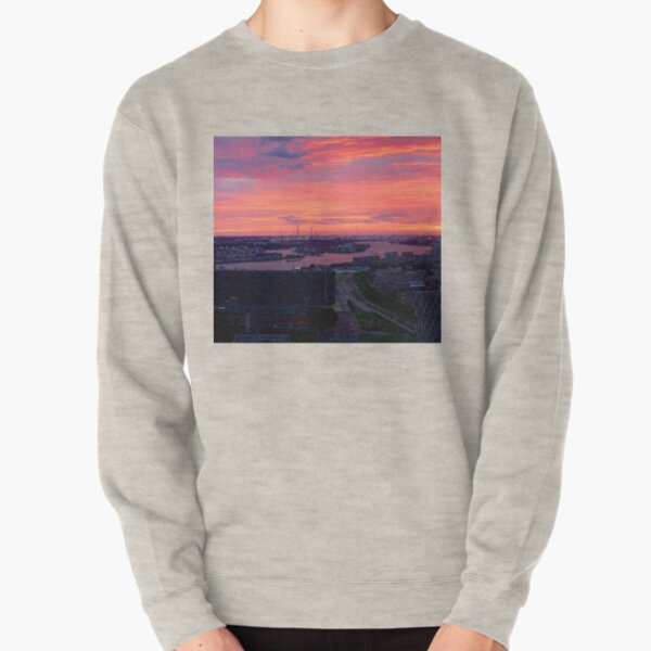 Sunset on River Nieuwe Maas, Rotterdam, (from Euromast) Pullover Sweatshirt