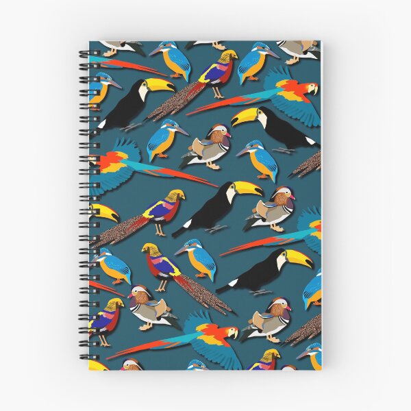 Item preview, Colorful beautiful birds pattern with Kingfisher, Golden Pheasant, Toucan, Mandarin Duck, and Scarlet Macaw designed and sold by CiniArt.