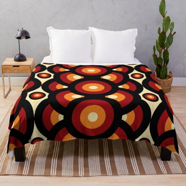 60s 70s Style Retro Vintage Mid-Century Throw Blanket