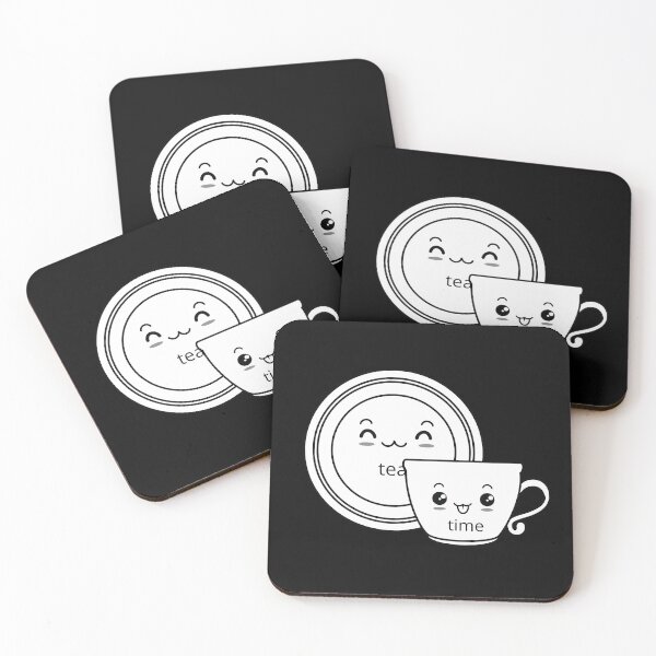 Item preview, Tea Time black and white cute cup and saucer designed and sold by Jennifer Morcom.