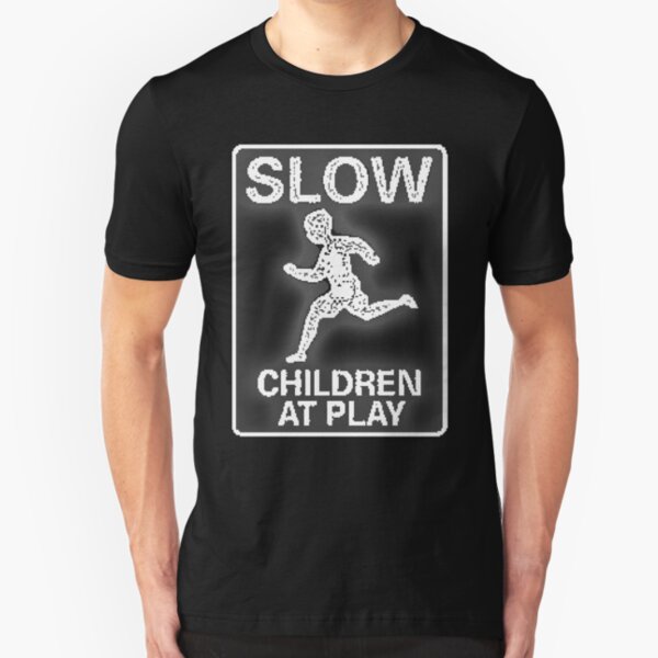 Funny Signs - Slow Children at Play Slim Fit T-Shirt