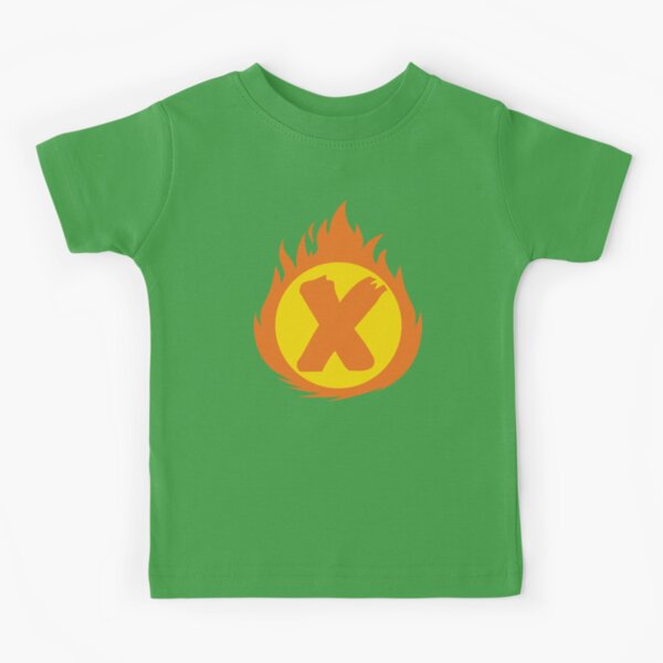 Superhero Letter X. Fire Insignia Kids T-Shirt