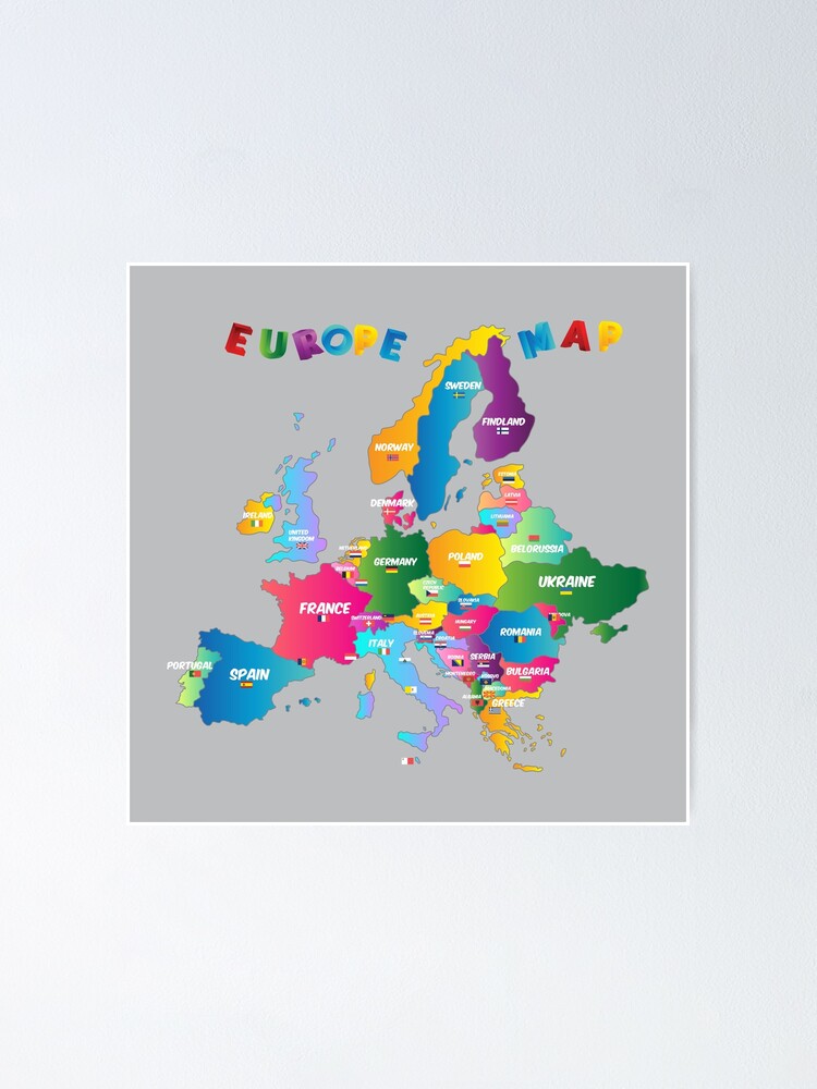 Countries of Europe - Classroom Posters, Word Walls,Flag Cards,with Map and  Flag