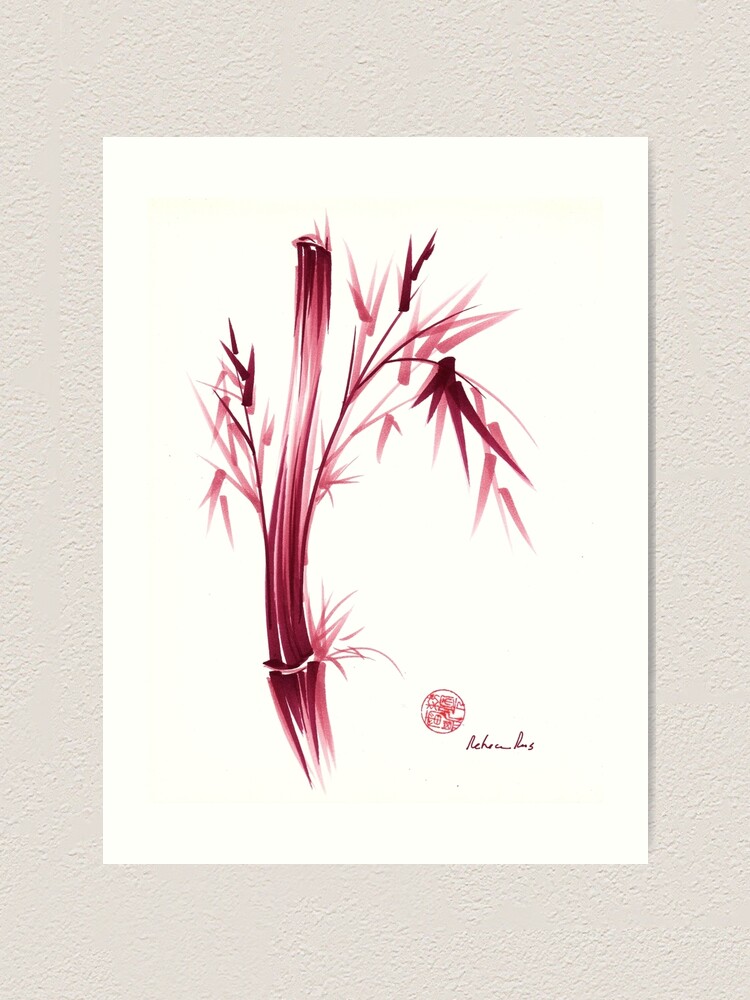 INSPIRE - Original ink brush pen bamboo drawing/painting Art Print for  Sale by Rebecca Rees