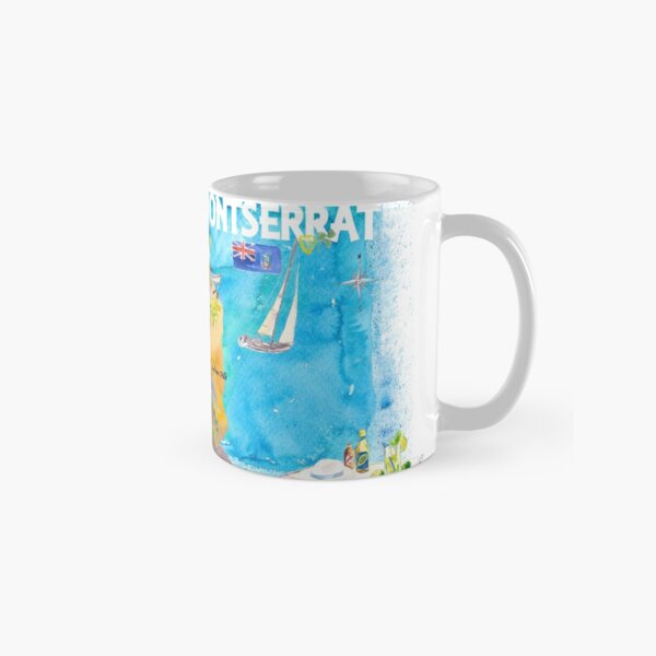 Item preview, Montserrat Antilles Illustrated Caribbean Travel Map with Highlights of West Indies Island Dream designed and sold by artshop77.