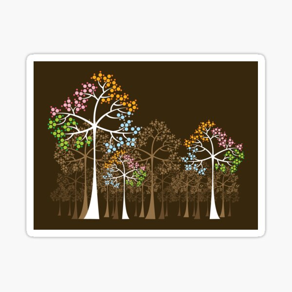 Vista previa del artículo con la obra «Árboles coloridos de las cuatro estaciones © fatfatin», diseñado y vendido por fatfatin.