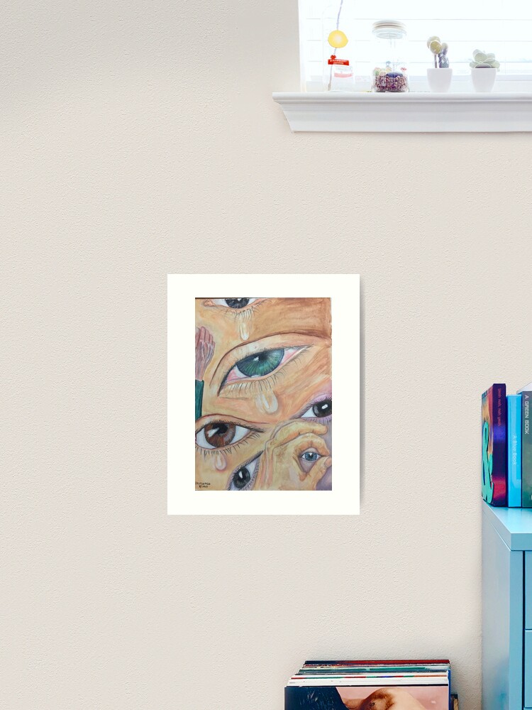 Thumbnail 1 of 3, Art Print, Crying Eyes and Hands designed and sold by Phoebe S. Wagner.