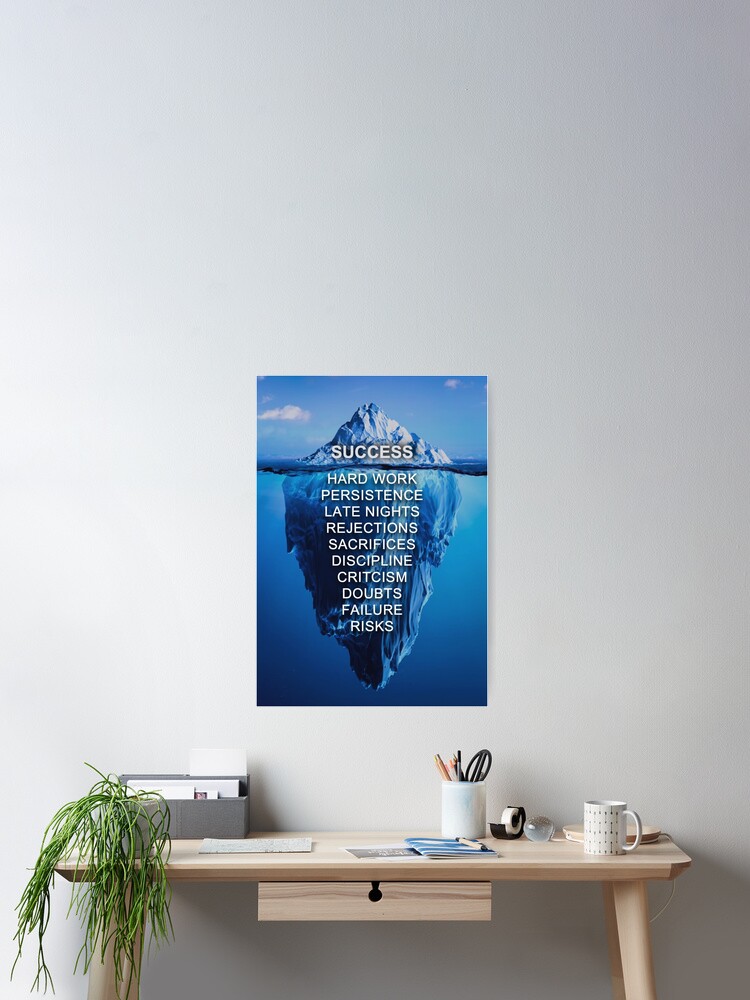 Thumbnail 2 of 3, Poster, 'Success Ice Berg' Life & Entrepreneurship Motivation designed and sold by ZoomOutlet.
