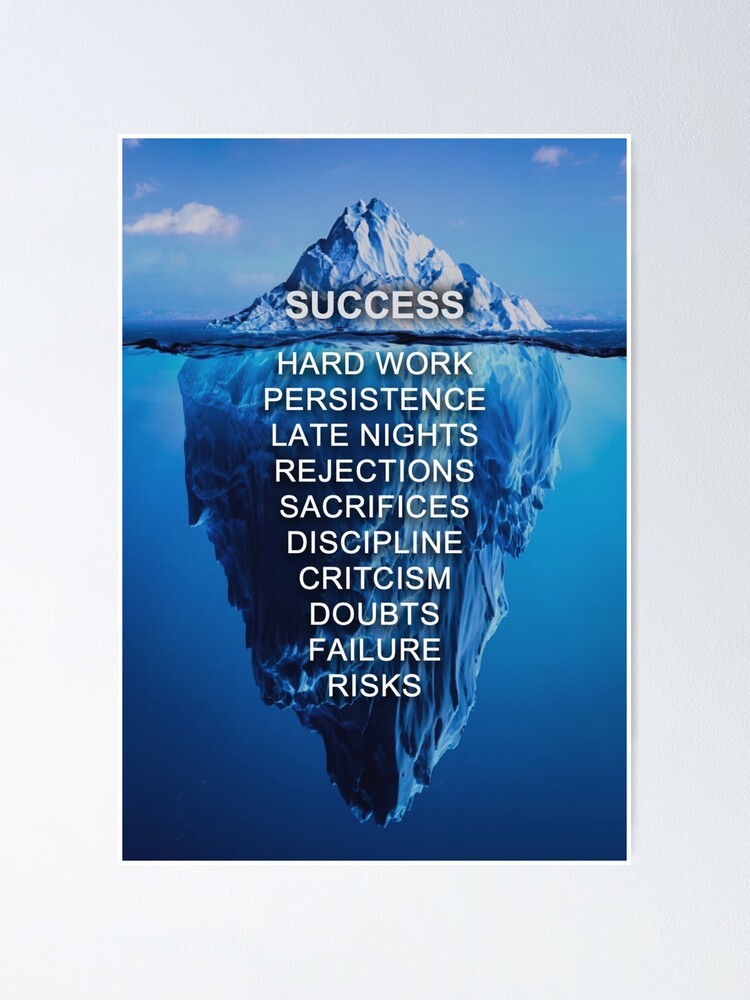 Thumbnail 1 of 3, Poster, 'Success Ice Berg' Life & Entrepreneurship Motivation designed and sold by ZoomOutlet.