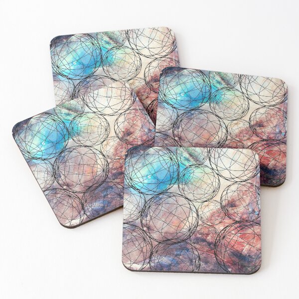 Item preview, Abstract Sphere Ball Space Watercolour- Brown/ Blue designed and sold by Nishinoyaoyaoya.