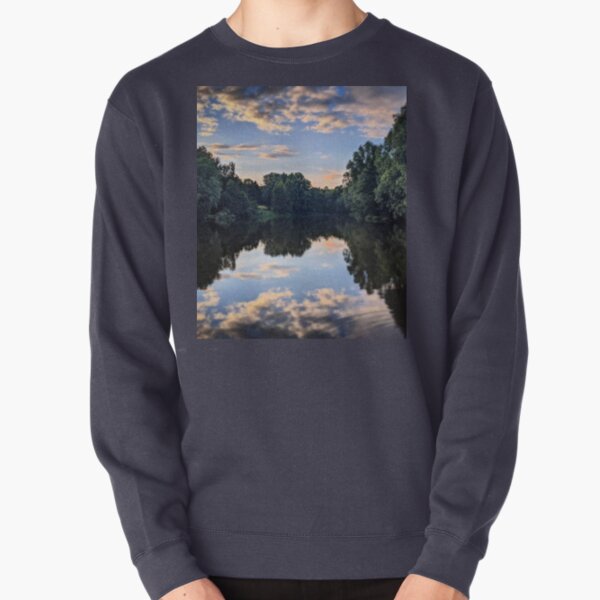Countryside Tree Surround Reflected in River Pullover Sweatshirt