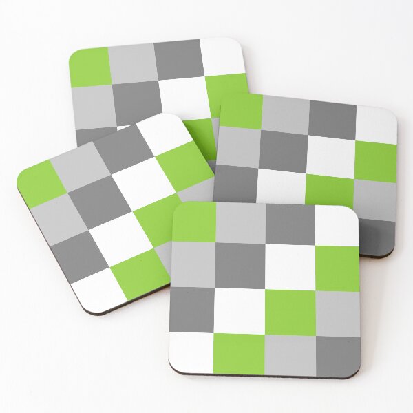 Item preview, Bright Modern Green, Grey and White Checkered Pattern designed and sold by NavyOx.