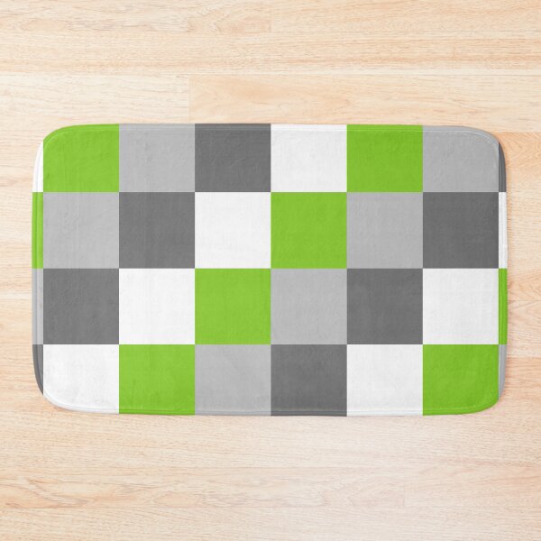 Item preview, Bright Modern Green, Grey and White Checkered Pattern designed and sold by NavyOx.